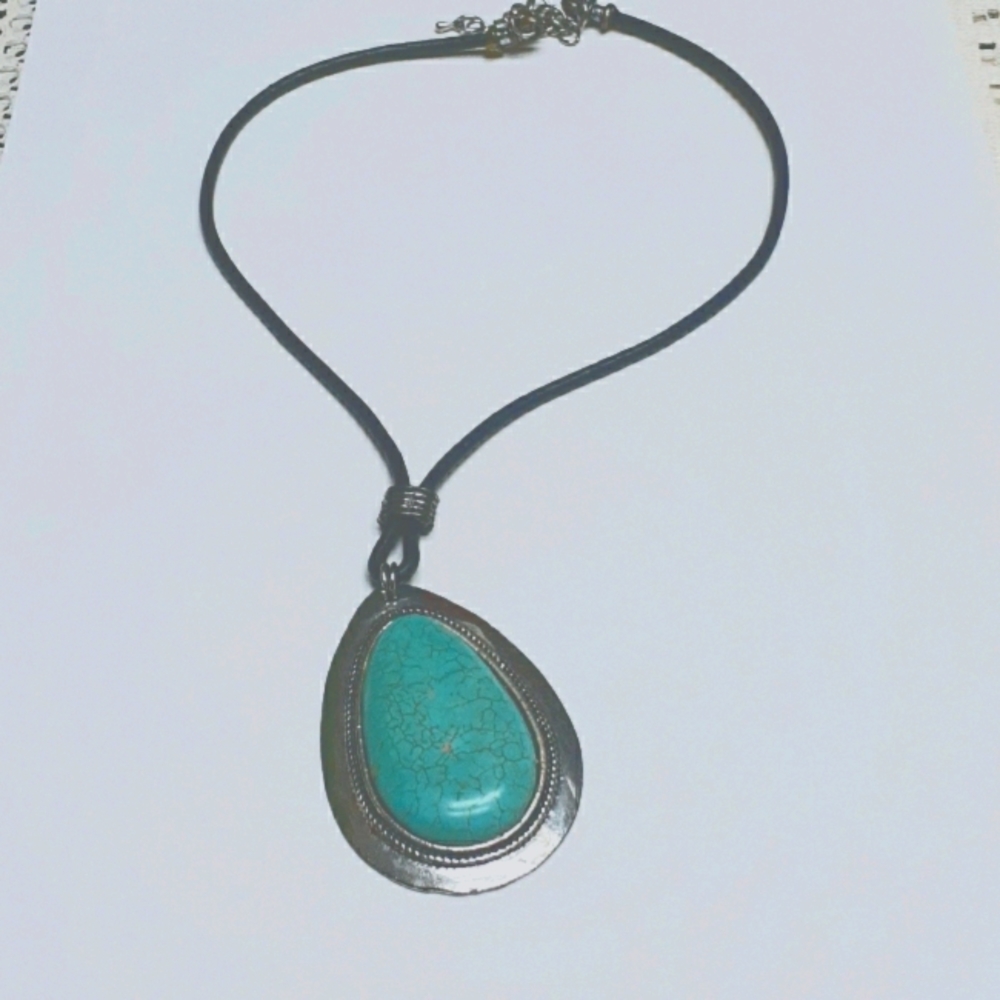 Turquoise Necklace 16" cord
